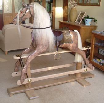 Gypsy is carved from a design by Anthony Dew. I went on a three day carving course with Anthony at his workshop in Fangfoss near York where the head was carved. The rest took a lot longer! In all about 200 hours work went into this one.