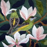 Greenfinches on Magnolia Kate Findlay smallfile.JPG